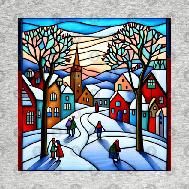 Stained Glass Christmas Village by KayBee Gift Shop